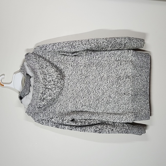 Sherpa lined heathered chunky knit hooded sweater toggle closure Womens medium. - Picture 9 of 9